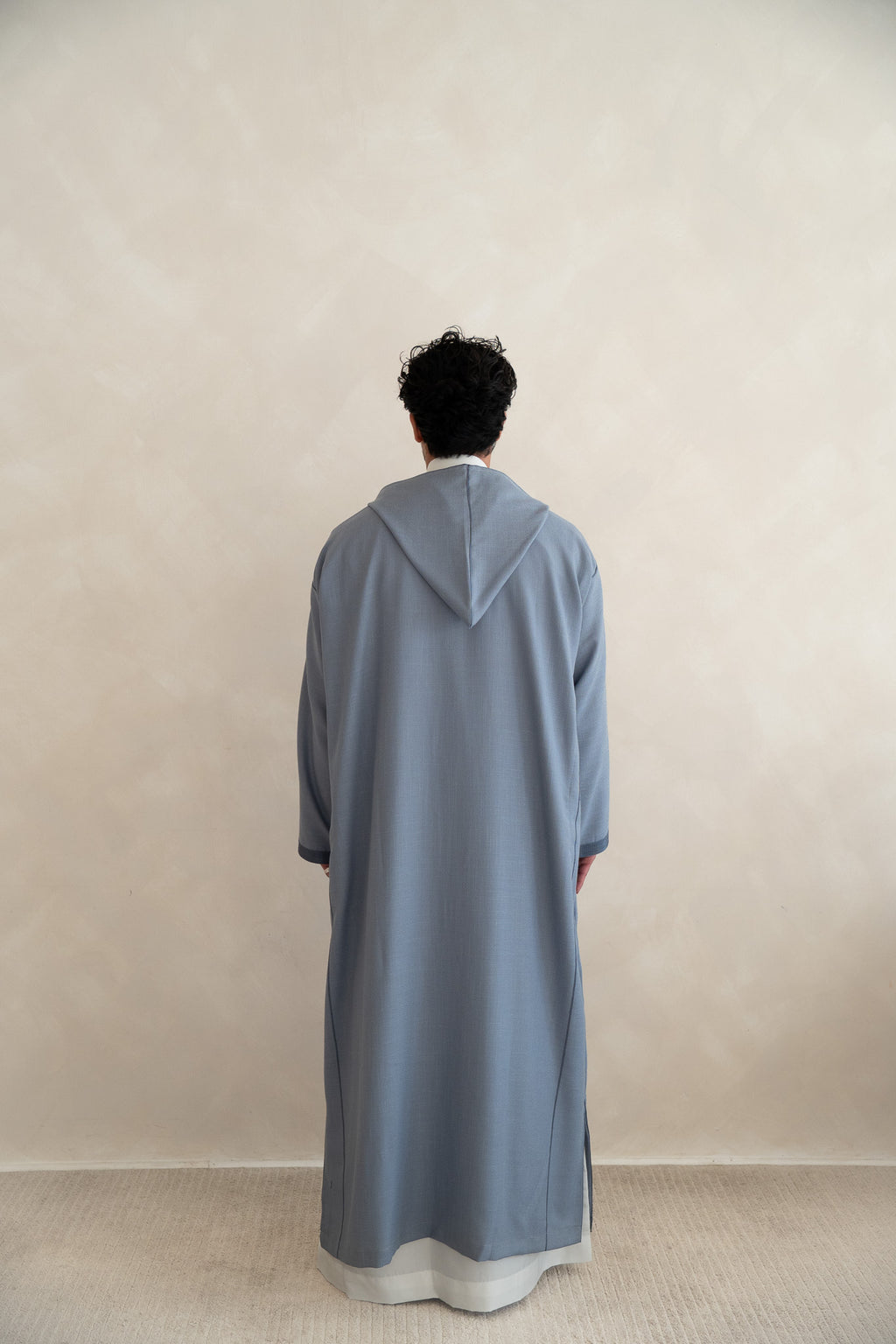Steel Blue Moroccan Linen Djellaba – Essential Linen Djellaba Thobe