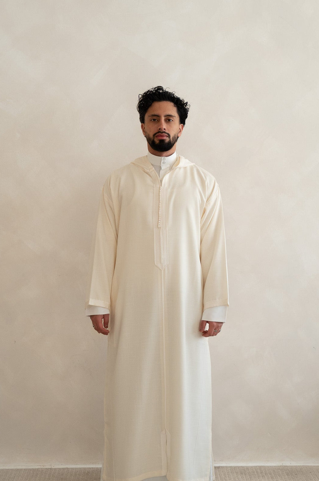 Cream Moroccan Linen Essential Djellaba Thobe