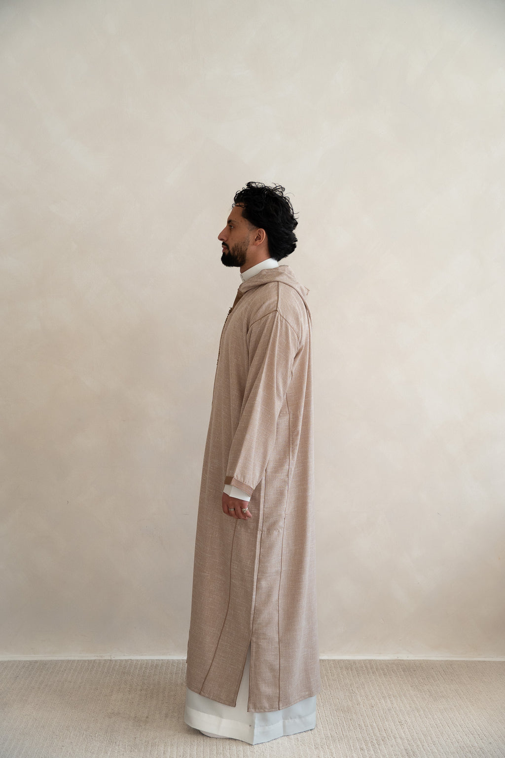 Coffee Moroccan Linen Essential Djellaba Thobe