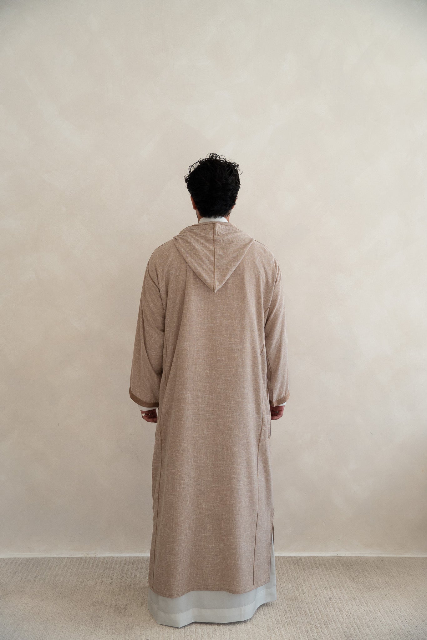 Coffee Moroccan Linen Essential Djellaba Thobe