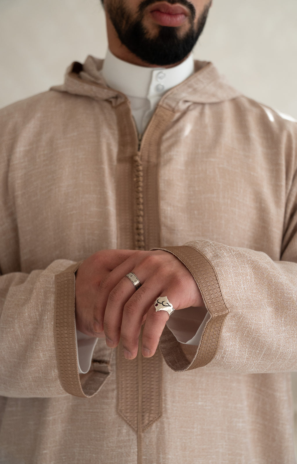 Coffee Moroccan Linen Essential Djellaba Thobe