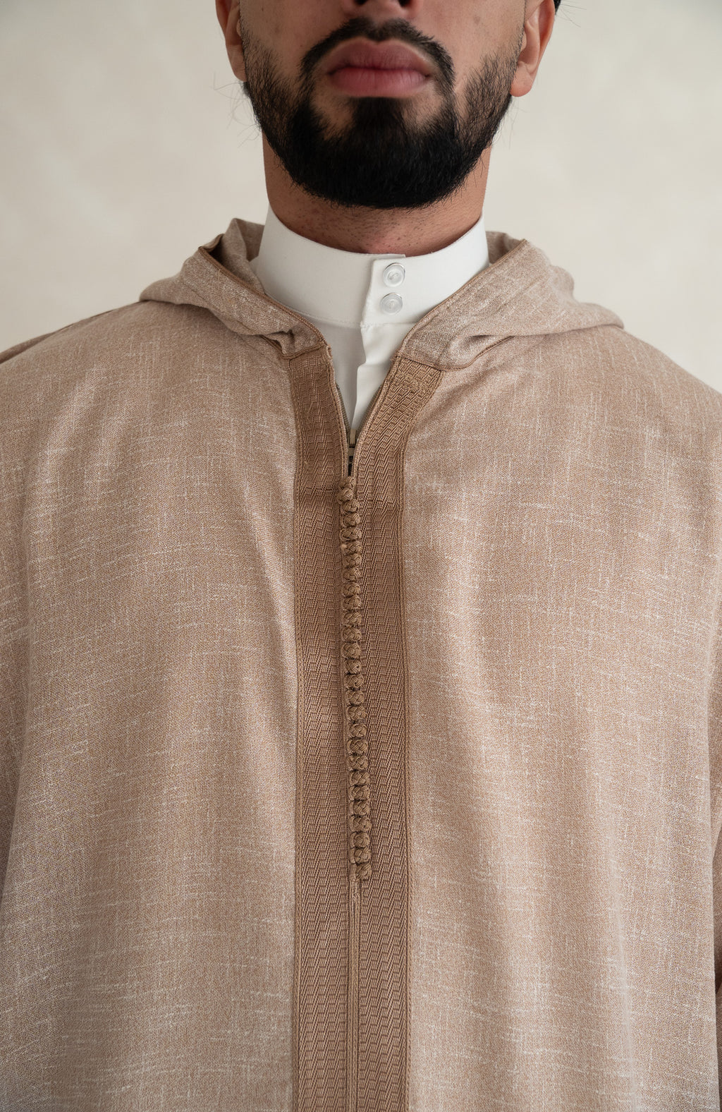 Coffee Moroccan Linen Essential Djellaba Thobe