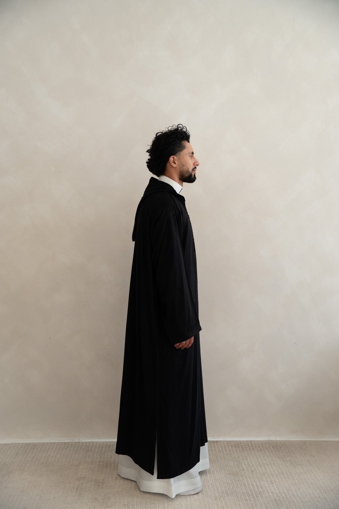 Black Half Sleeve Moroccan Gandoura Thobe