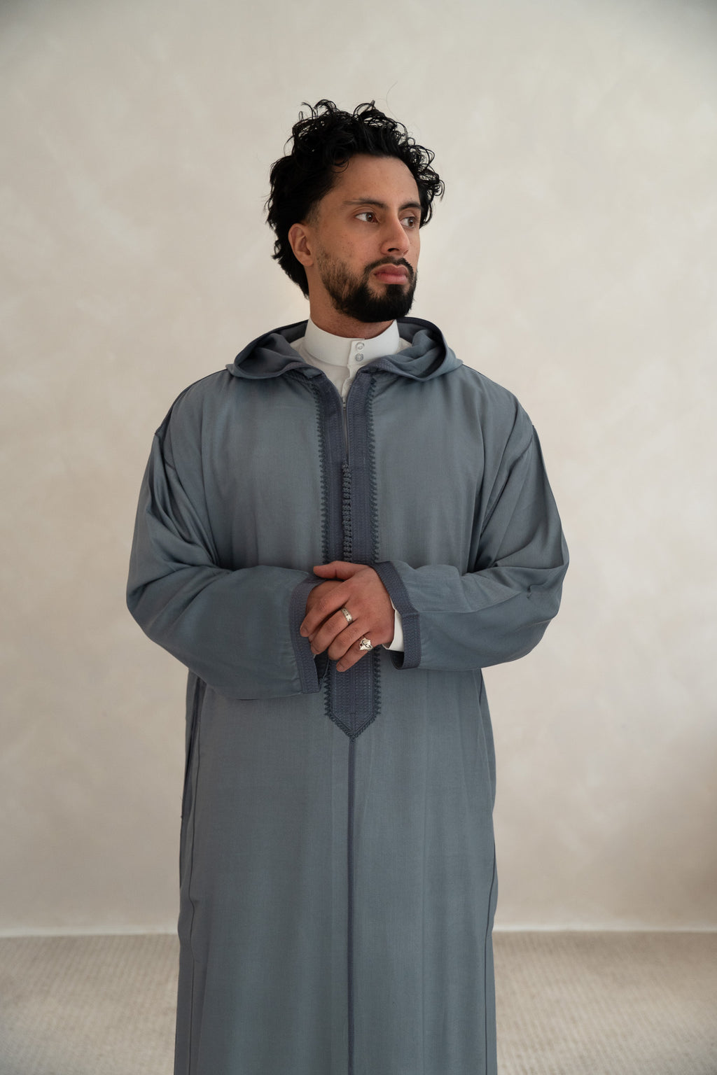 Steel Blue Moroccan Premium Djellaba Thobe
