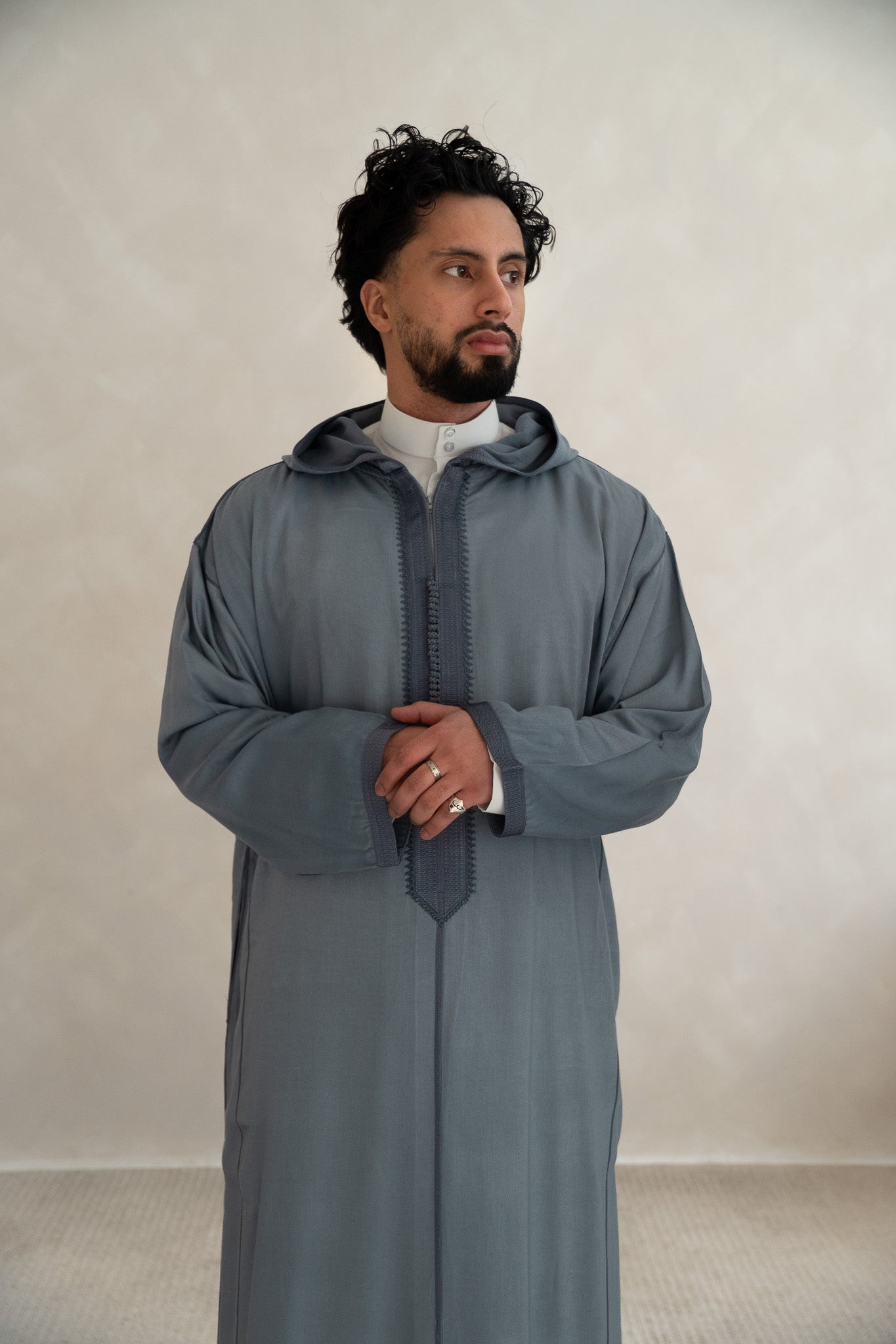 Steel Blue Moroccan Premium Djellaba Thobe