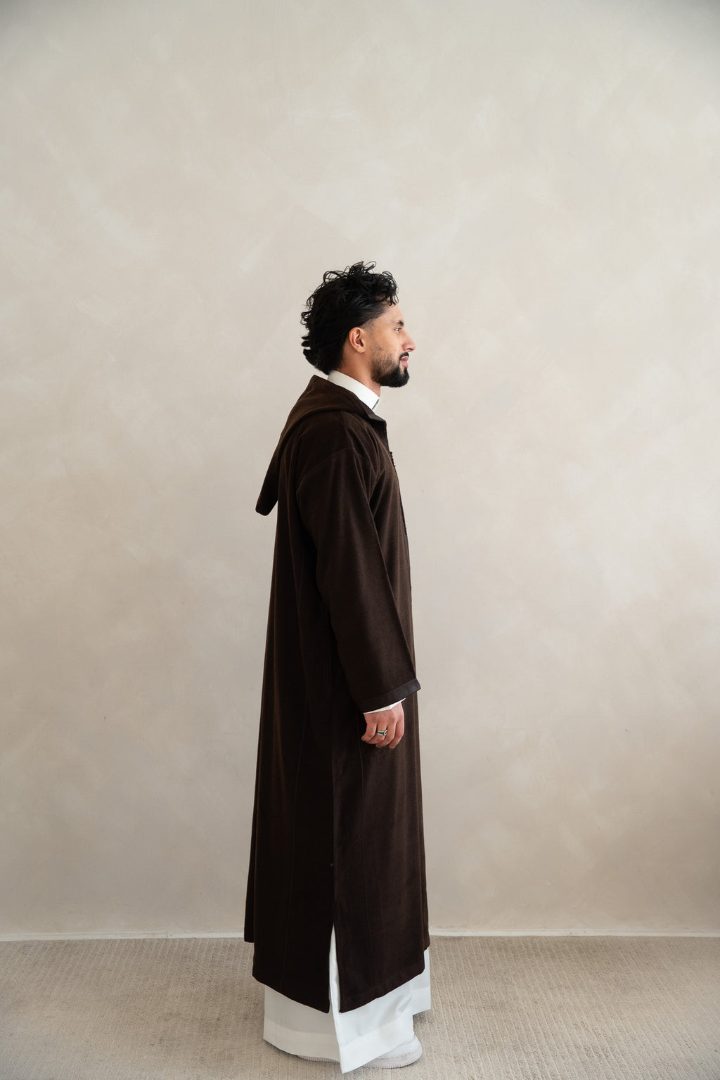 Deep Brown Premium Moroccan Cashmere Djellaba Thobe