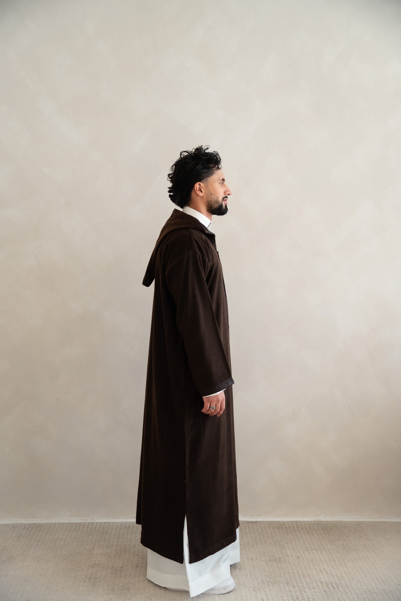 Deep Brown Premium Moroccan Cashmere Djellaba Thobe