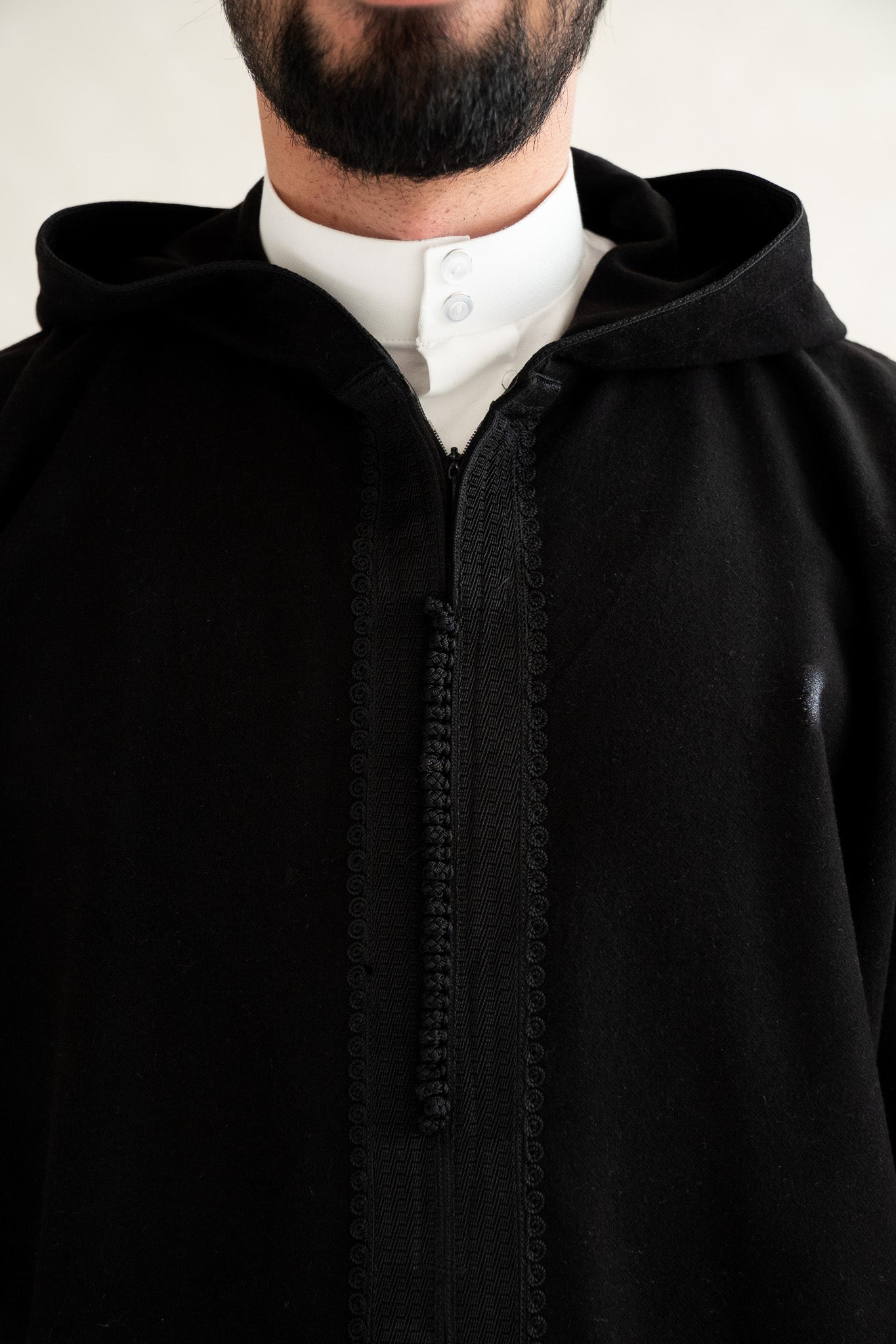 Black Premium Moroccan Cashmere Djellaba Thobe