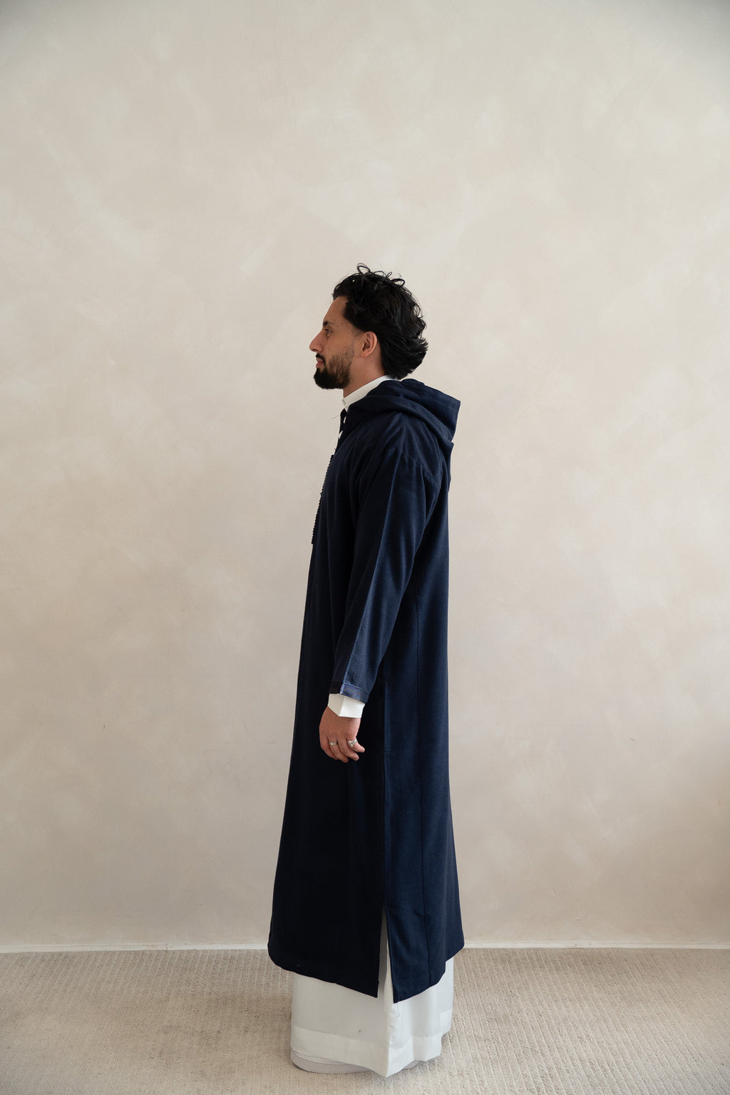 Navy Premium Moroccan Cashmere Djellaba Thobe