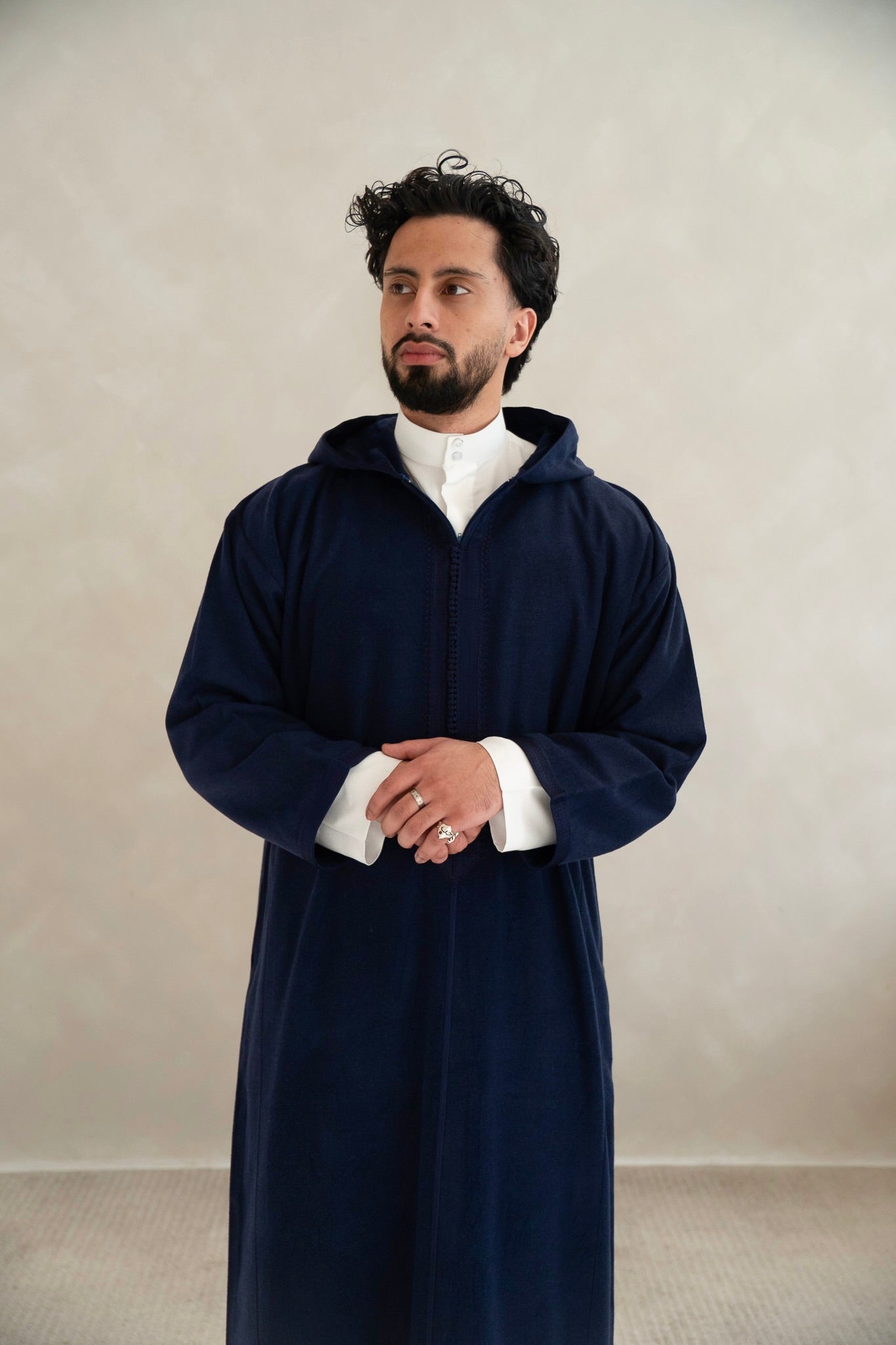 Navy Premium Moroccan Cashmere Djellaba Thobe