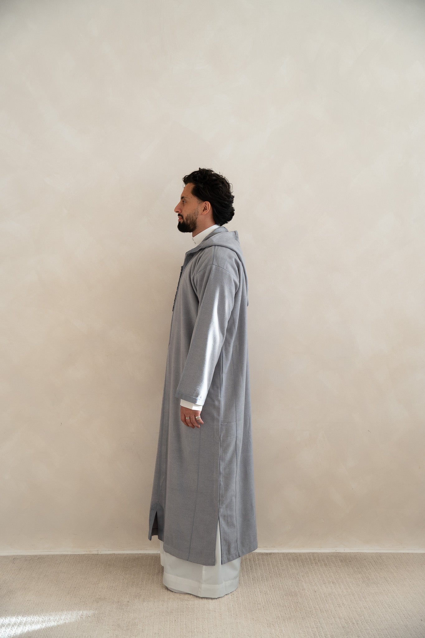 Silver Grey Premium Moroccan Cashmere Djellaba Thobe