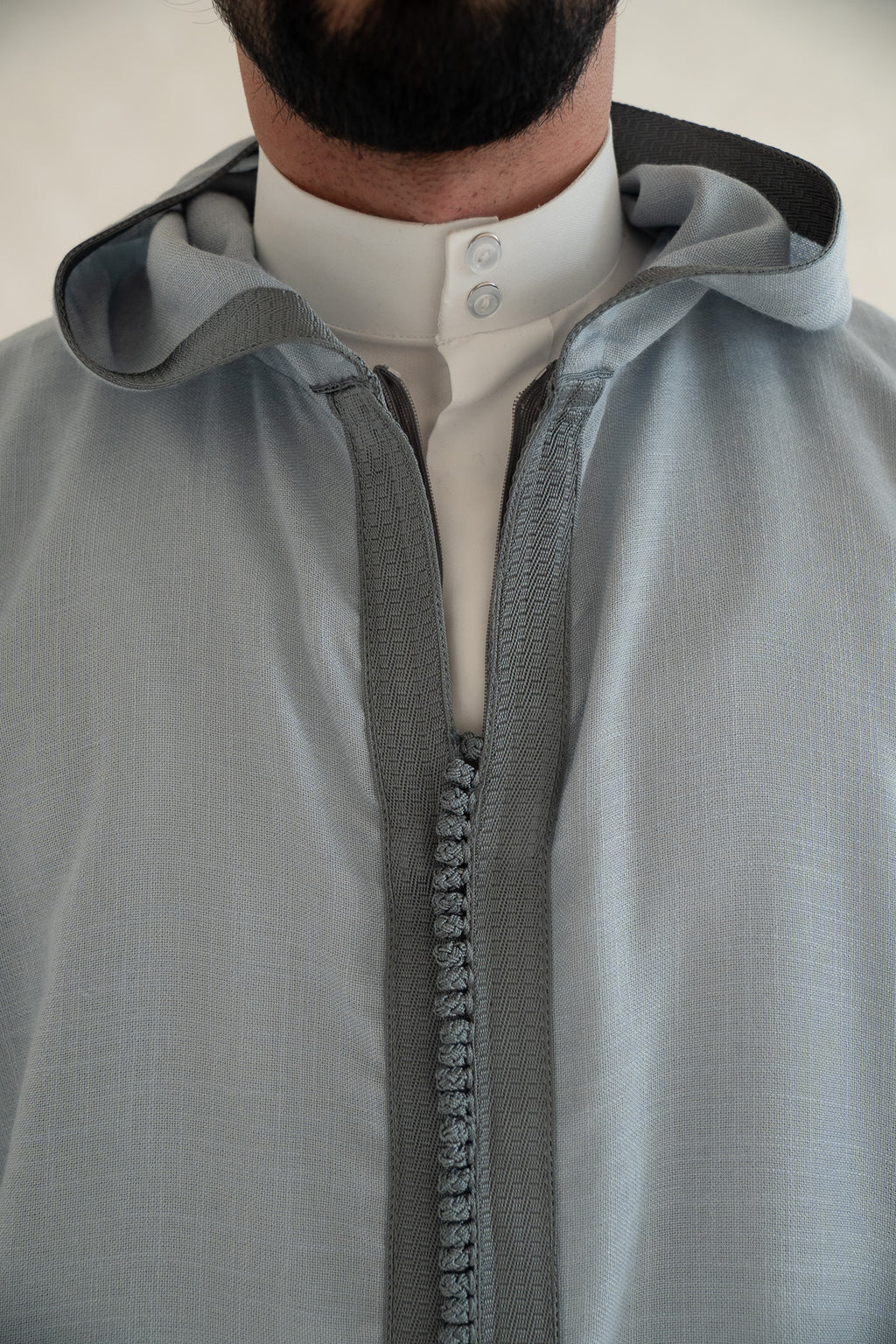 Sky Blue Moroccan Linen Essential Djellaba Thobe