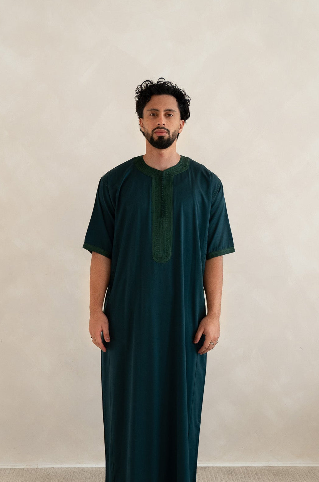 Forest Green Half Sleeve Moroccan Gandoura Thobe