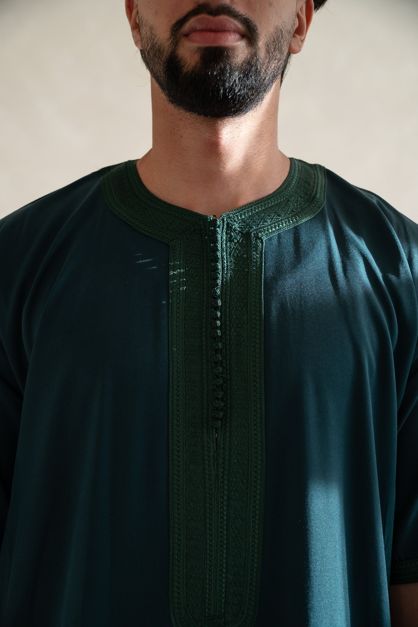 Forest Green Half Sleeve Moroccan Gandoura Thobe