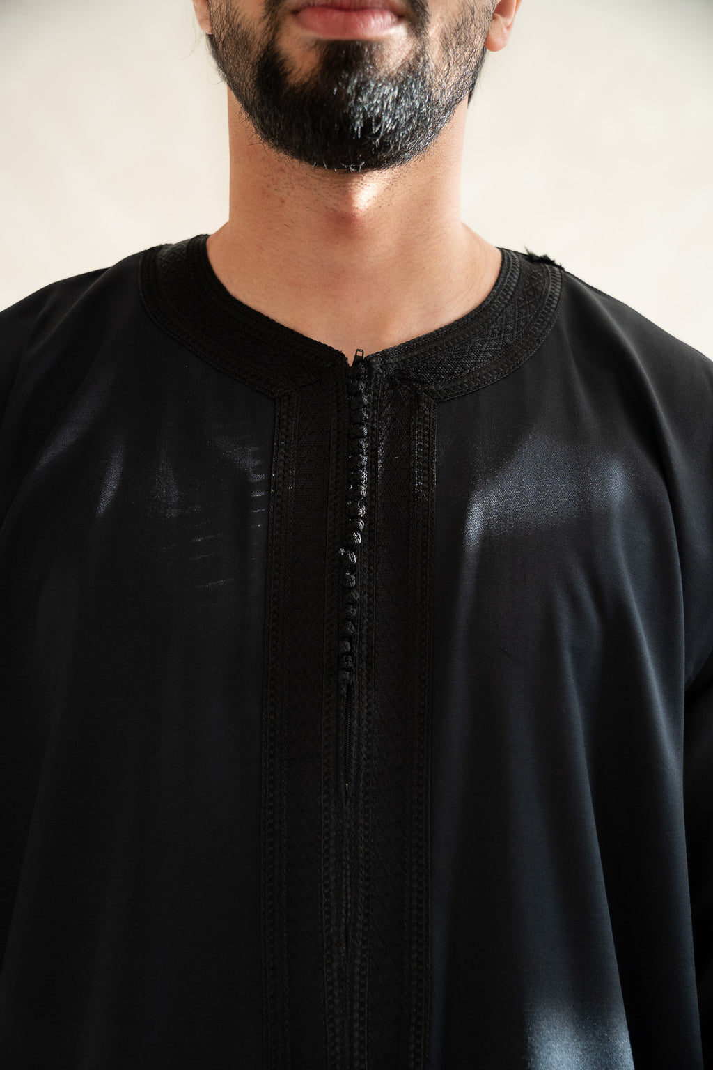 Black Half Sleeve Moroccan Gandoura Thobe