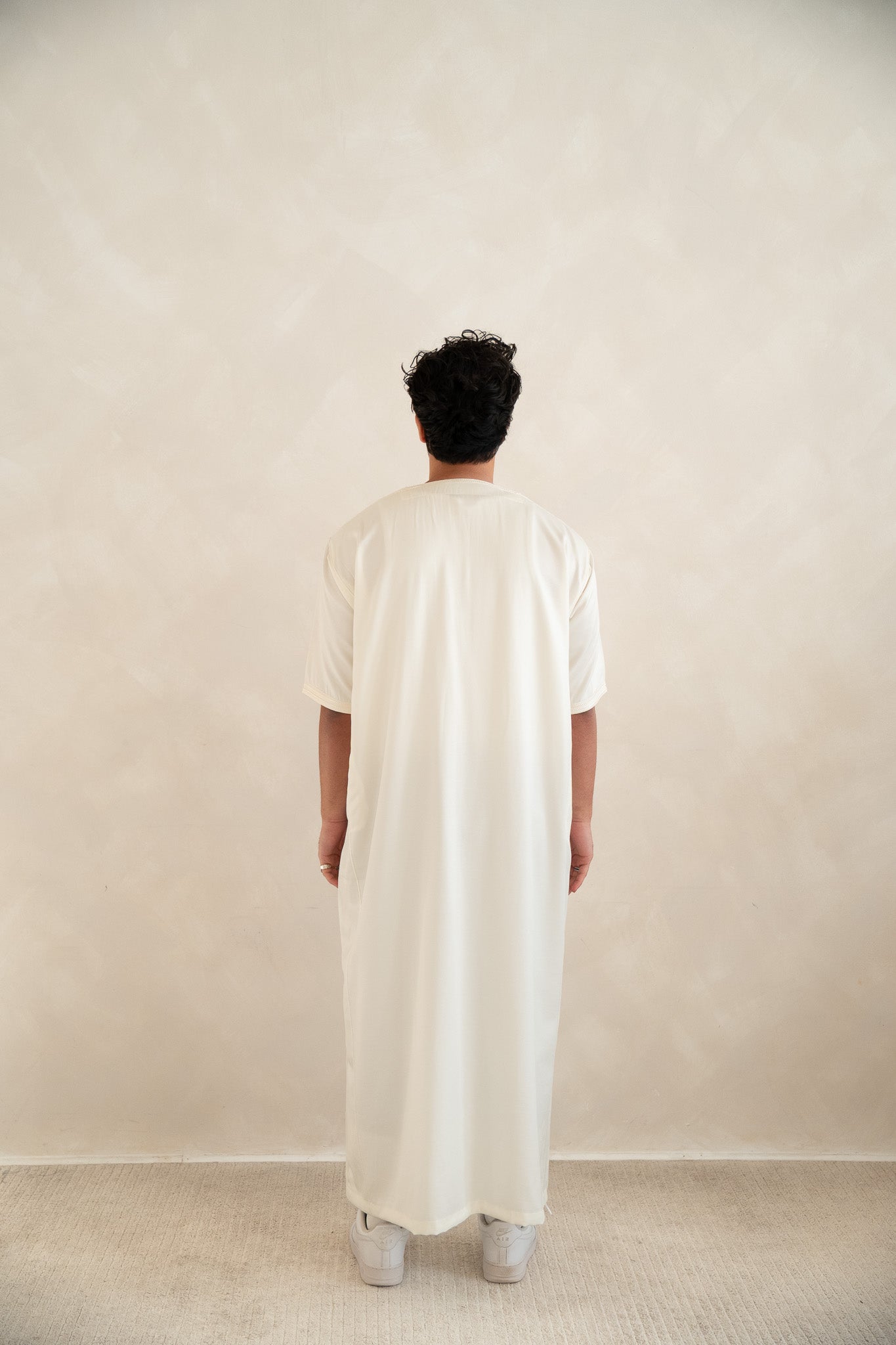 Off-White Half Sleeve Moroccan Gandoura Thobe