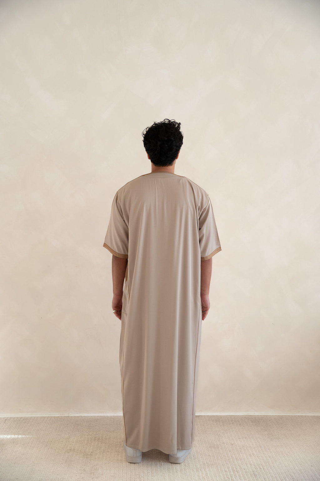 Mocha Half Sleeve Moroccan Gandoura Thobe