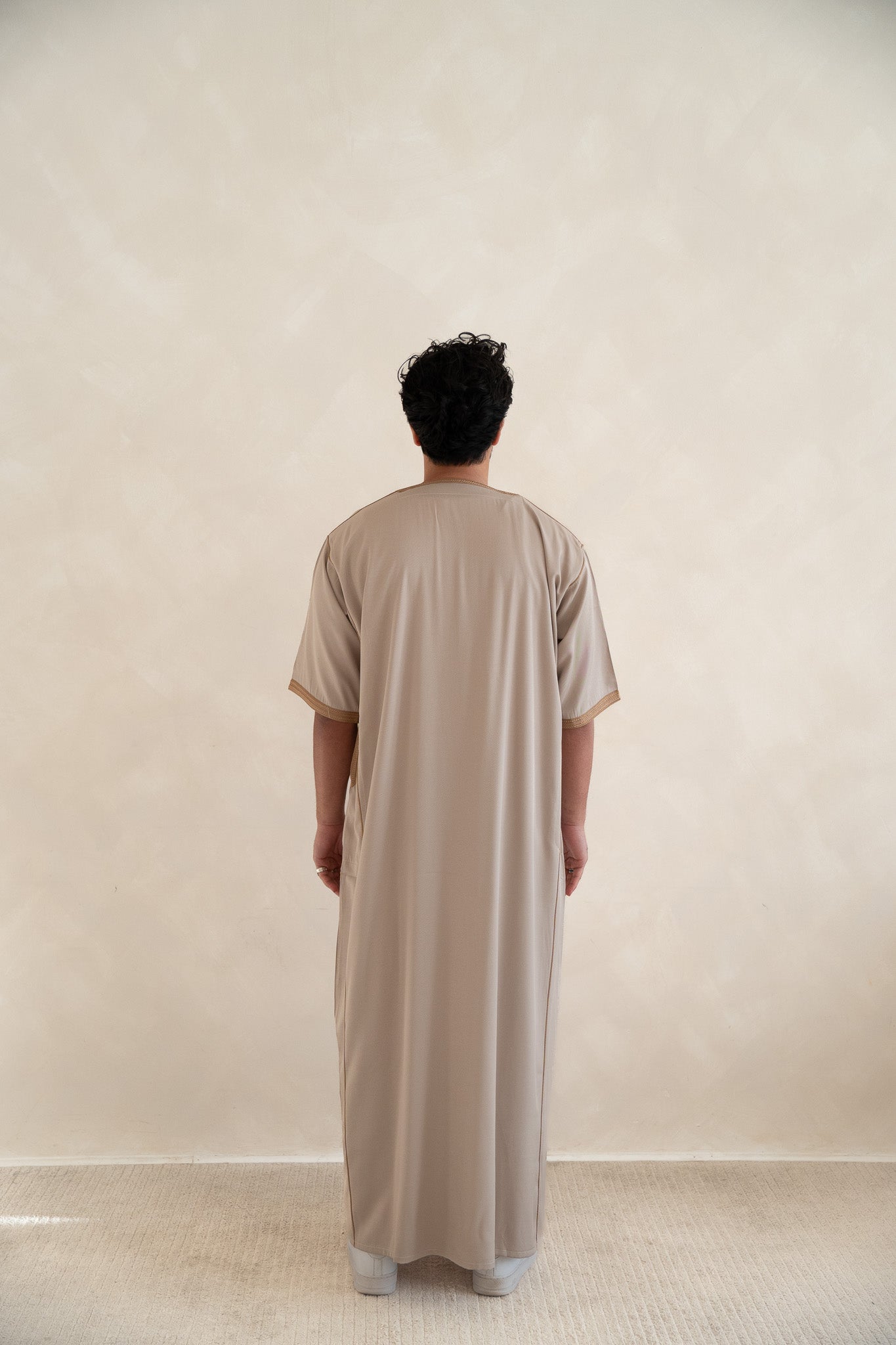 Mocha Half Sleeve Moroccan Gandoura Thobe