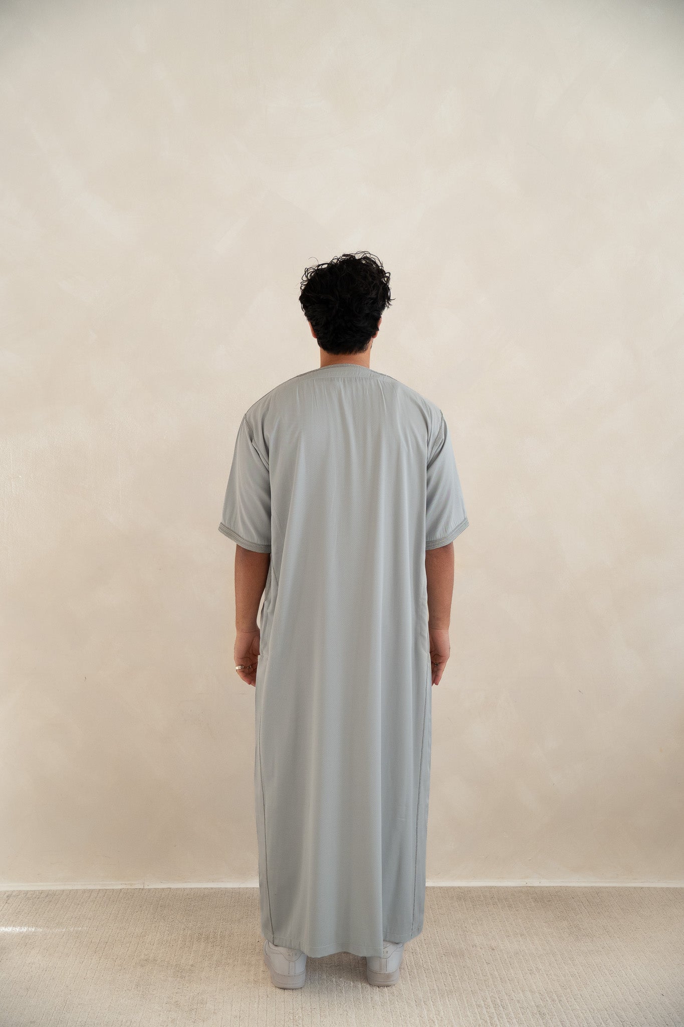 Grey Half Sleeve Moroccan Gandoura Thobe