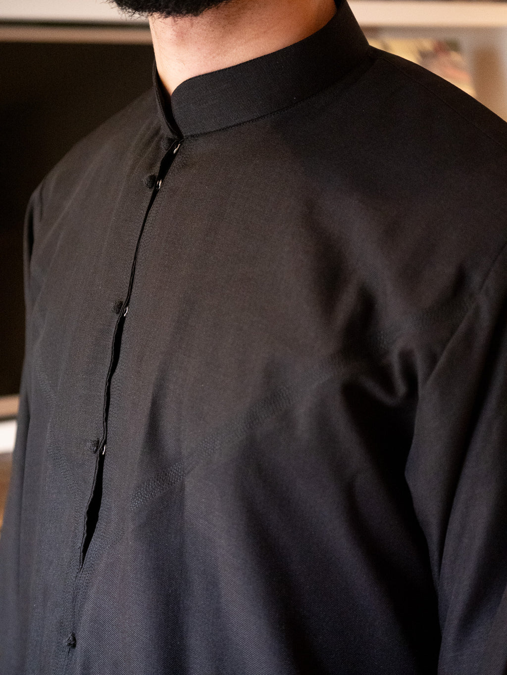 Black Bahraini Thobe, Collared Thobes