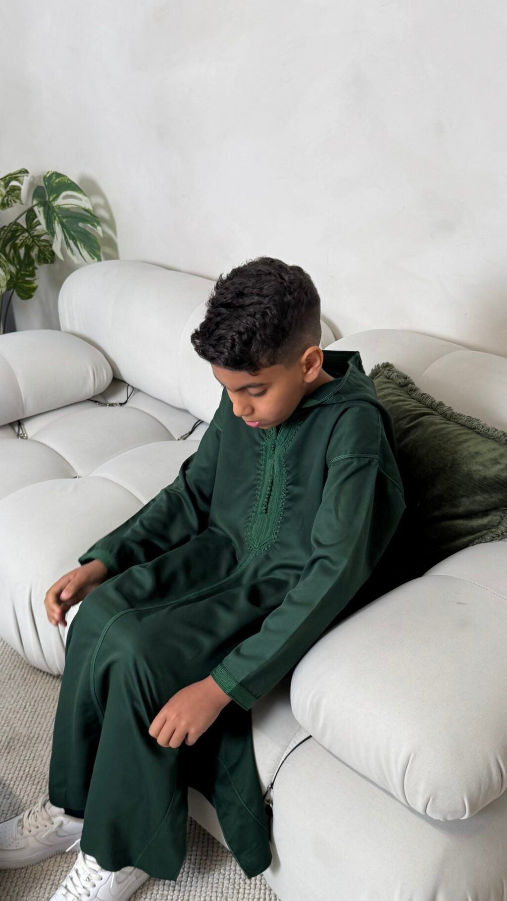 Green Hooded Kids Thobe, Djellaba Kids Range
