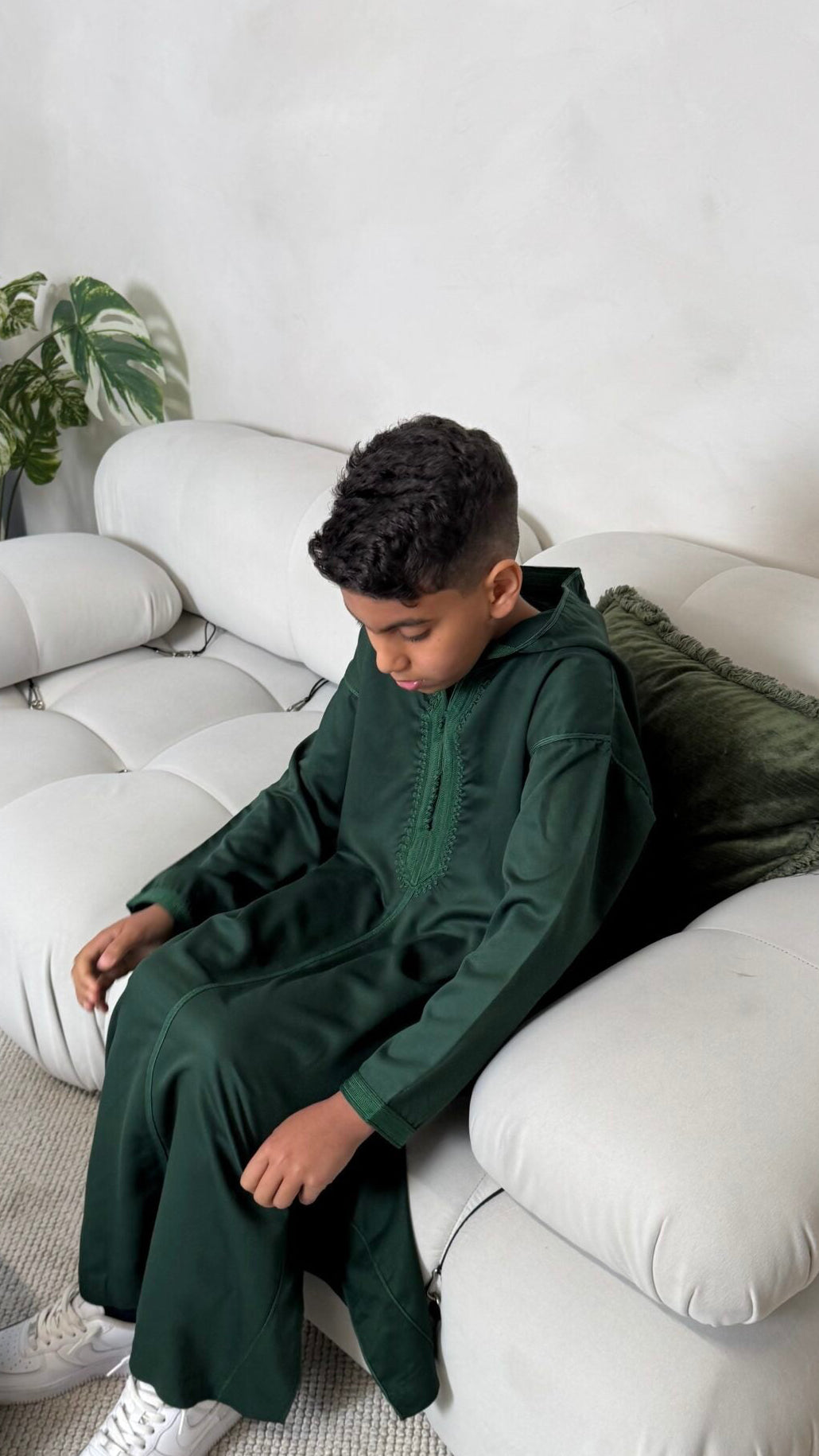 Green Hooded Kids Thobe, Djellaba Kids Range