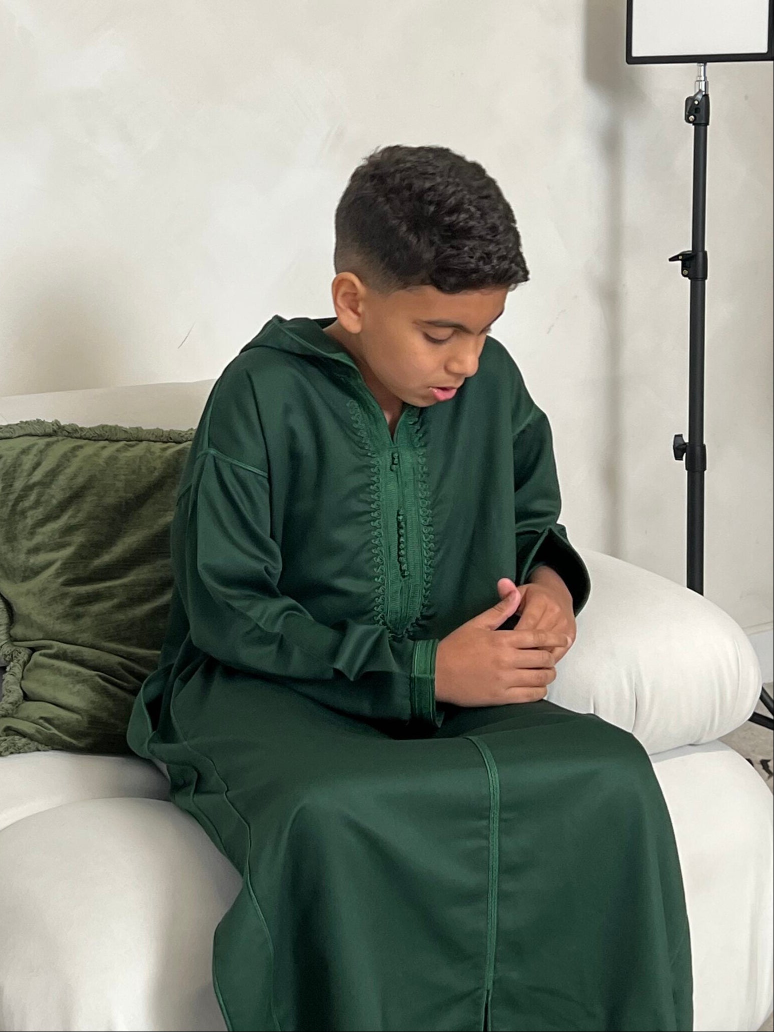 Green Hooded Kids Thobe, Djellaba Kids Range