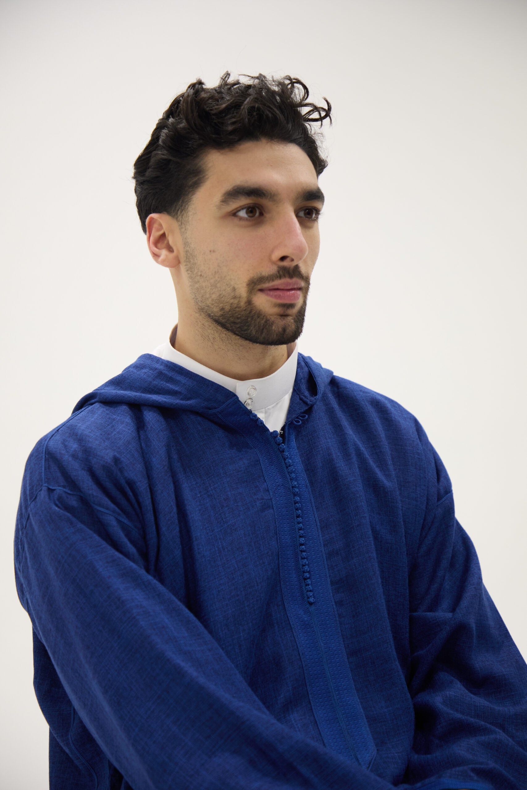 Navy Linen Djellaba, Hooded Thobes