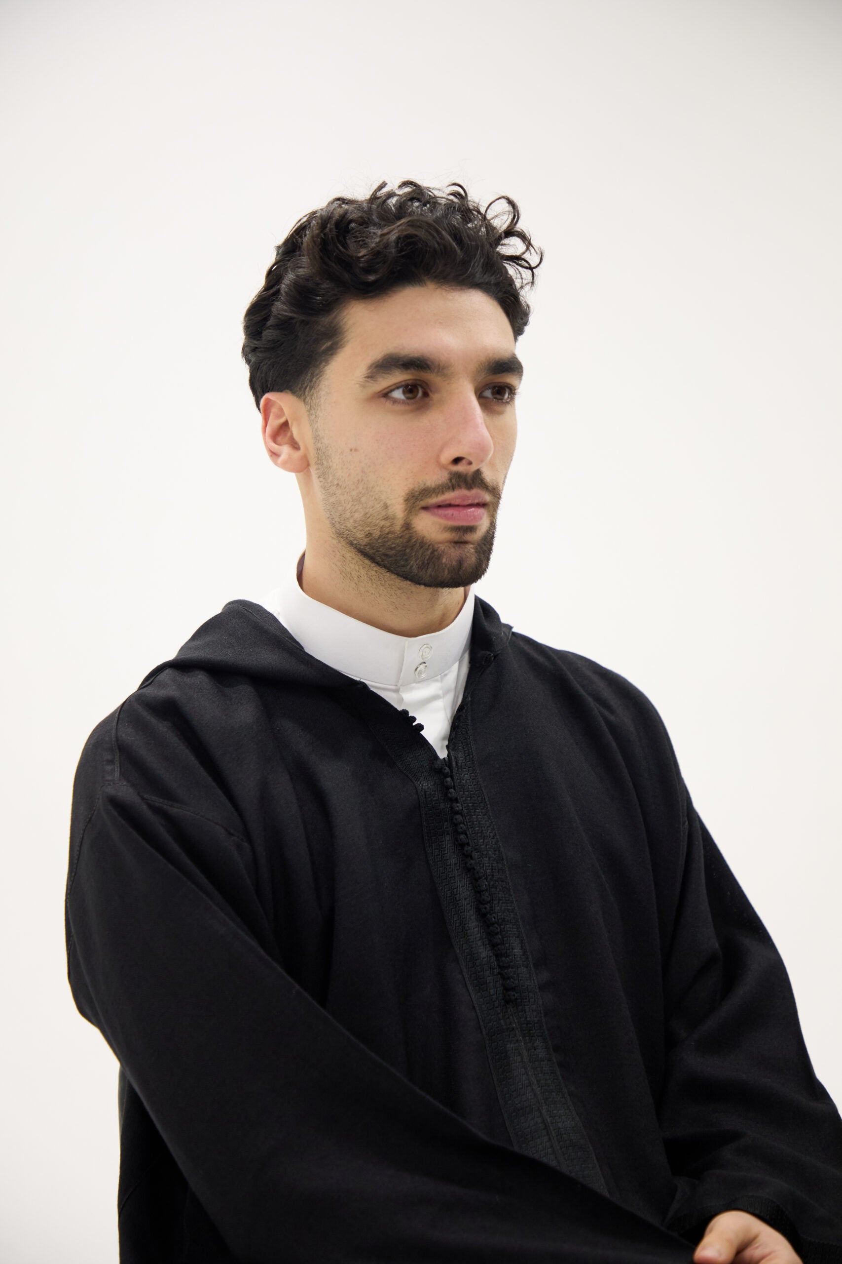 Black Linen Djellaba, Hooded Thobes