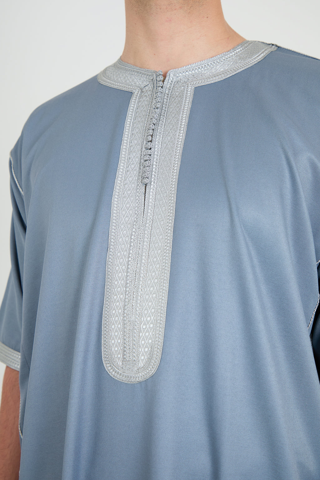 Silver Blue Morrocan Gandoura, Half Sleeve Collection
