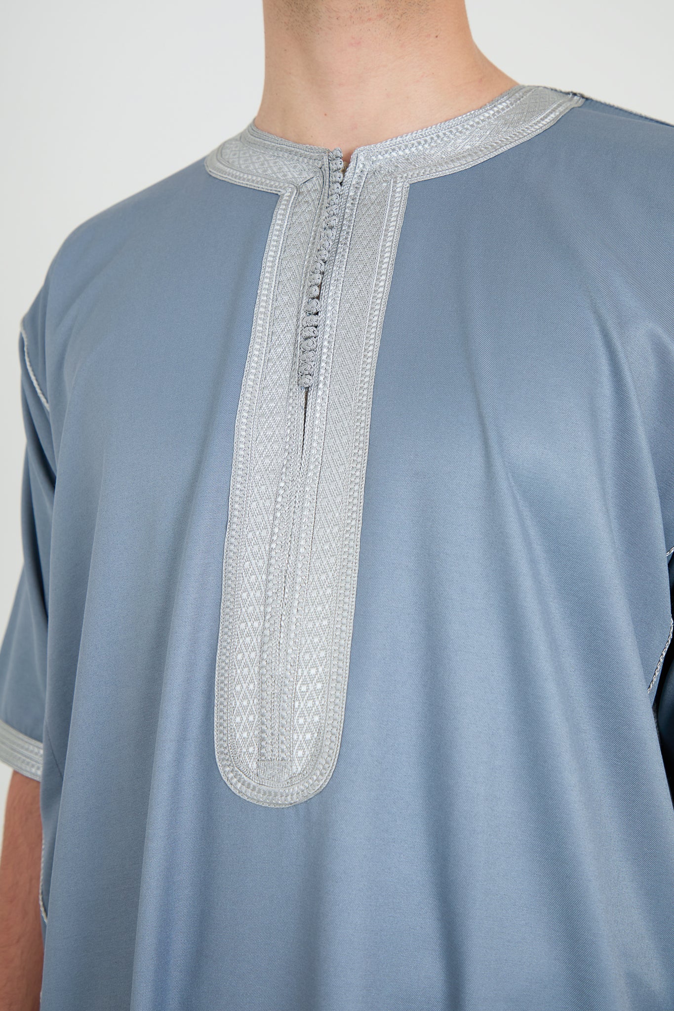 Silver Blue Morrocan Gandoura, Half Sleeve Collection
