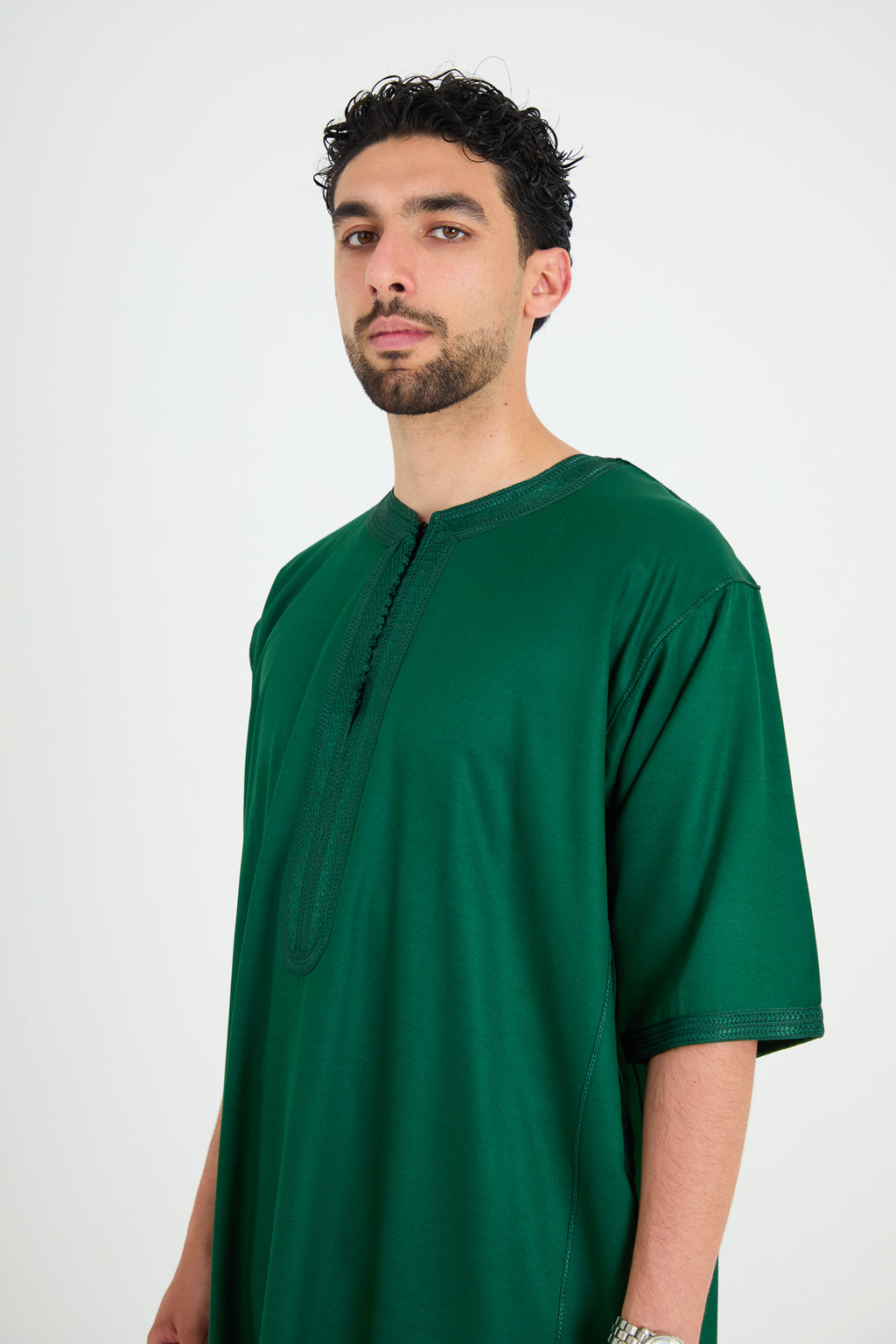 Emerald Green Moroccan Gandoura, Half Sleeve Collection