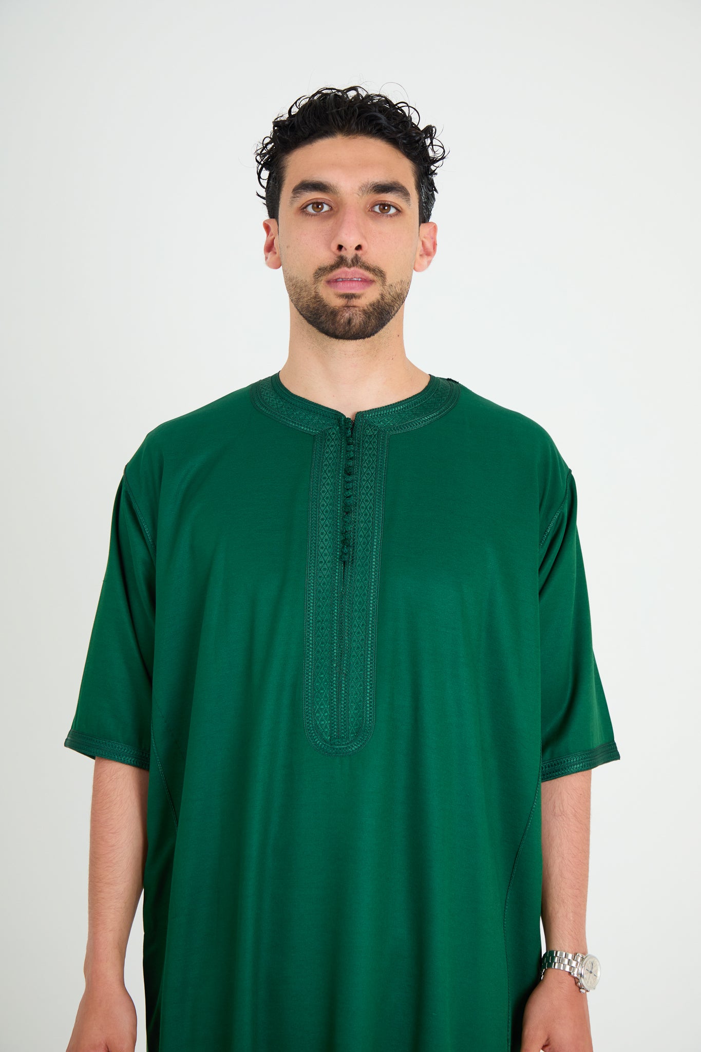 Emerald Green Moroccan Gandoura, Half Sleeve Collection
