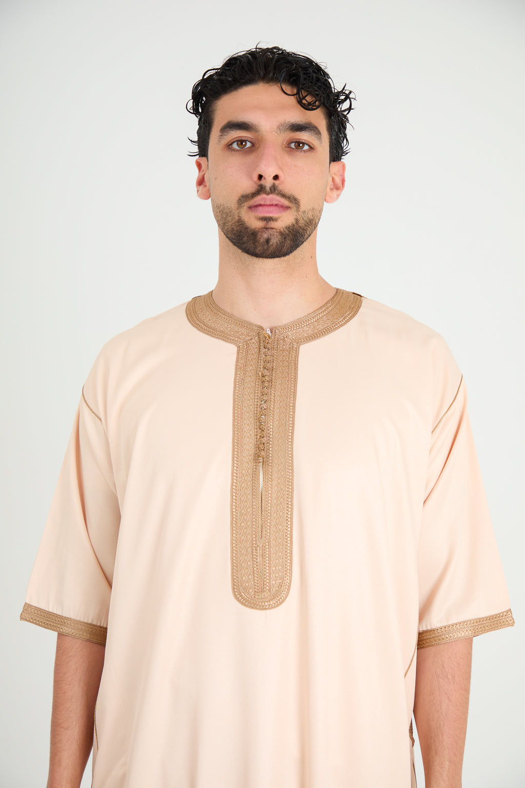 Tan Beige Moroccan Gandoura, Half Sleeve Collection