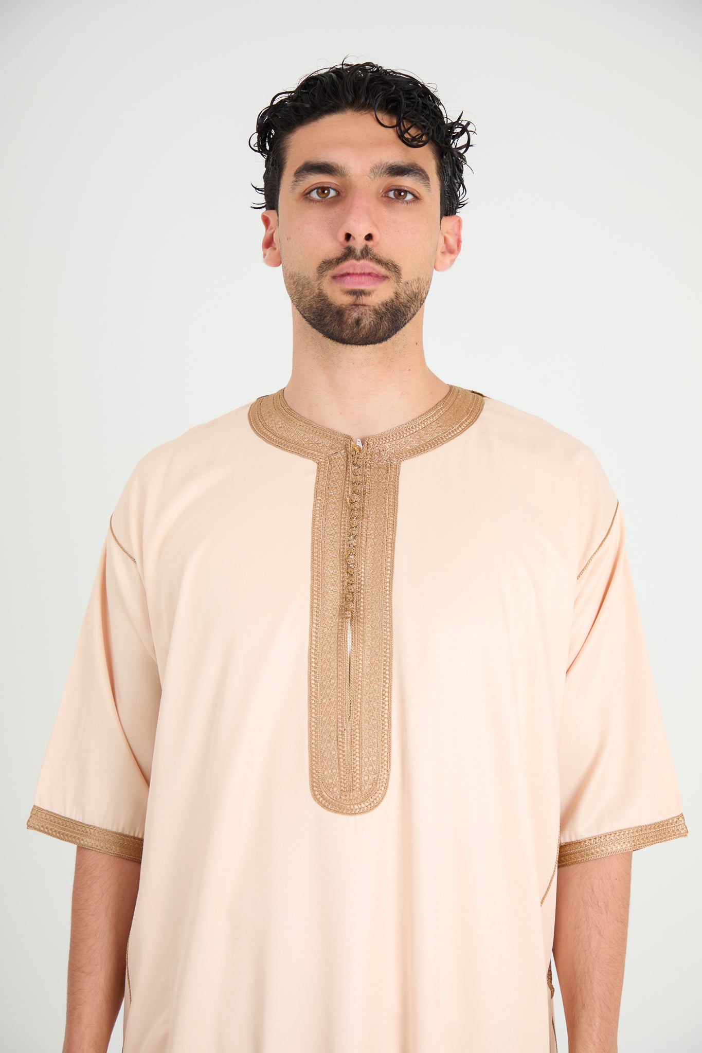 Tan Beige Moroccan Gandoura, Half Sleeve Collection