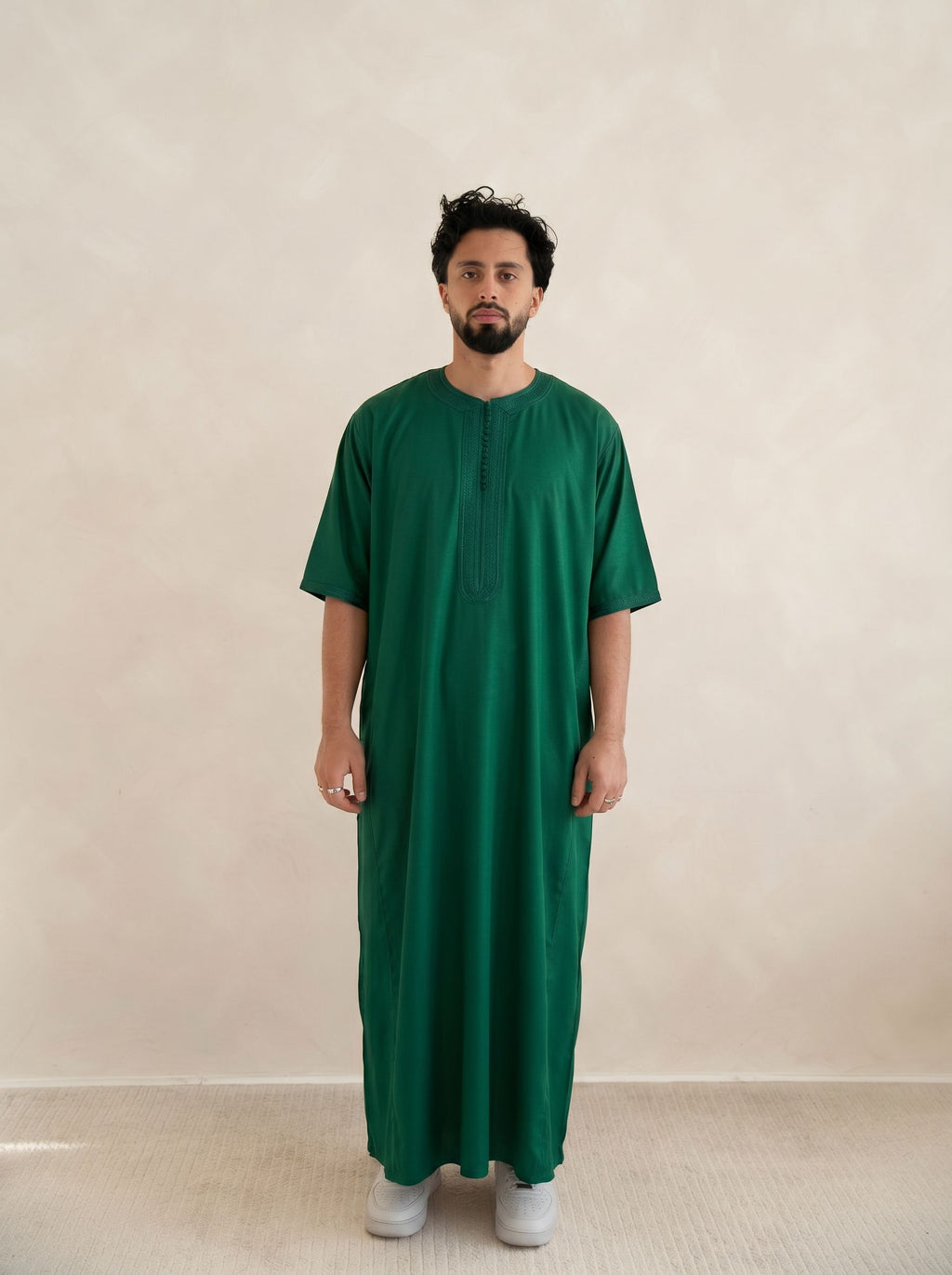 Forest Green Half Sleeve Moroccan Gandoura Thobe